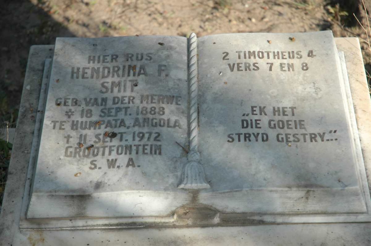 SMIT Hendrina P. nee VAN DER MERWE 1888-1972