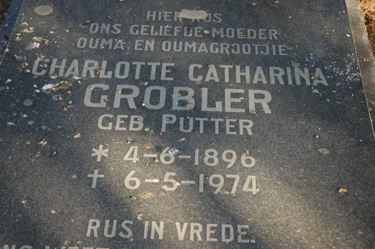 GROBLER Charlotte Catharina nee PUTTER 1896-1974