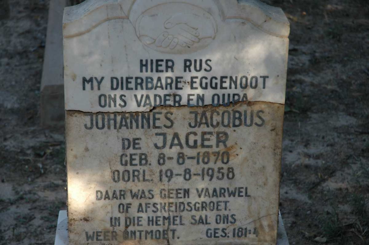 JAGER Johannes Jacobus, de 1870-1958