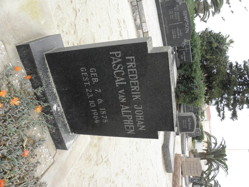 ALPHEN Frederik Johan, Pascal van 1878-1964