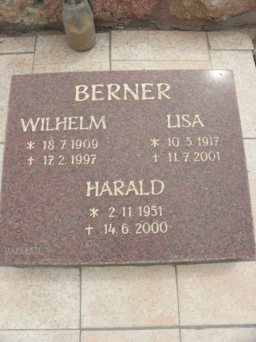 BERNER Wilhelm 1909-1997 &amp; Lisa 1917-2001 :: BERNER Harald 1951-2000