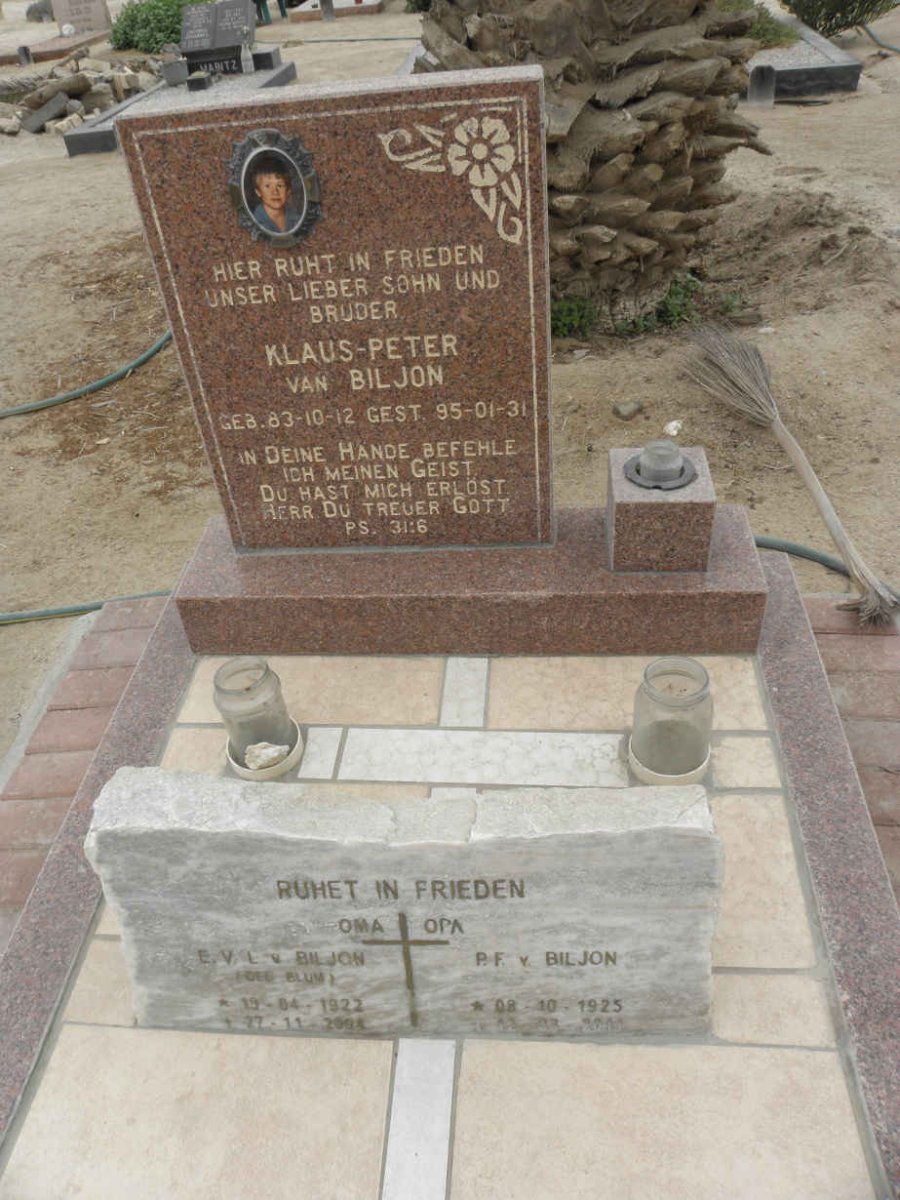 BILJON P.F., van 1925-2011 &amp; E.V.L. BLUM 1922-2004 :: van BILJON Klaus-Peter 1983-1995
