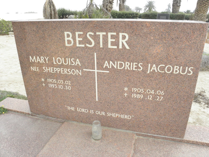 BESTER Andries Jacobus 1905-1989 &amp; Mary Louisa SHEPPERSON 1905-1993