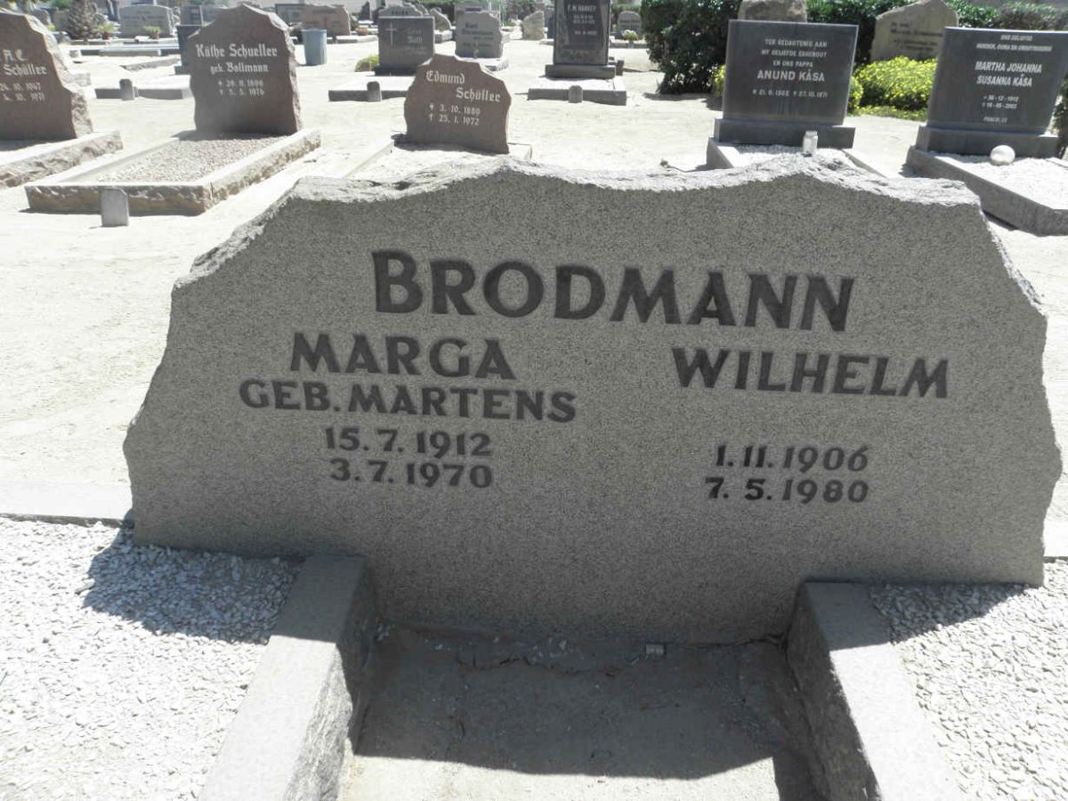 BRODMANN Wilhelm 1906-1980 &amp; Marga MARTENS 1912-1970