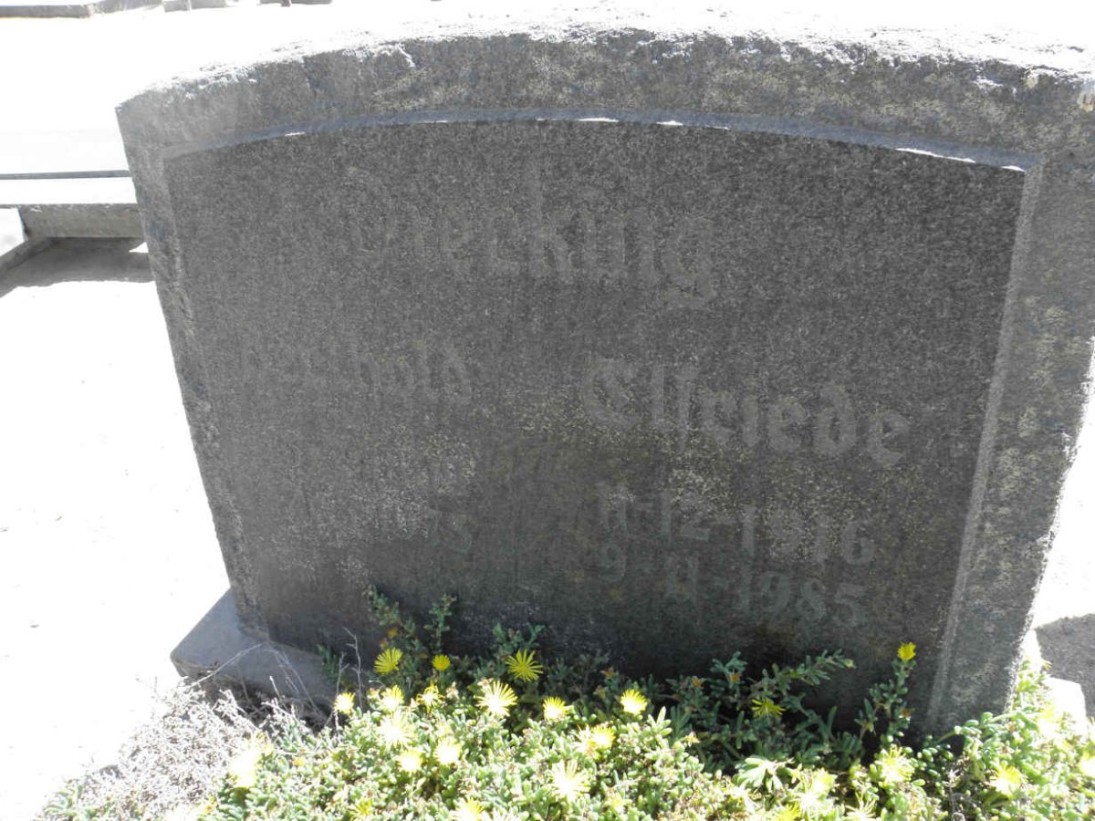 DIECKING Berlhold 1899-1973 &amp; Elfrieda 1916-1985