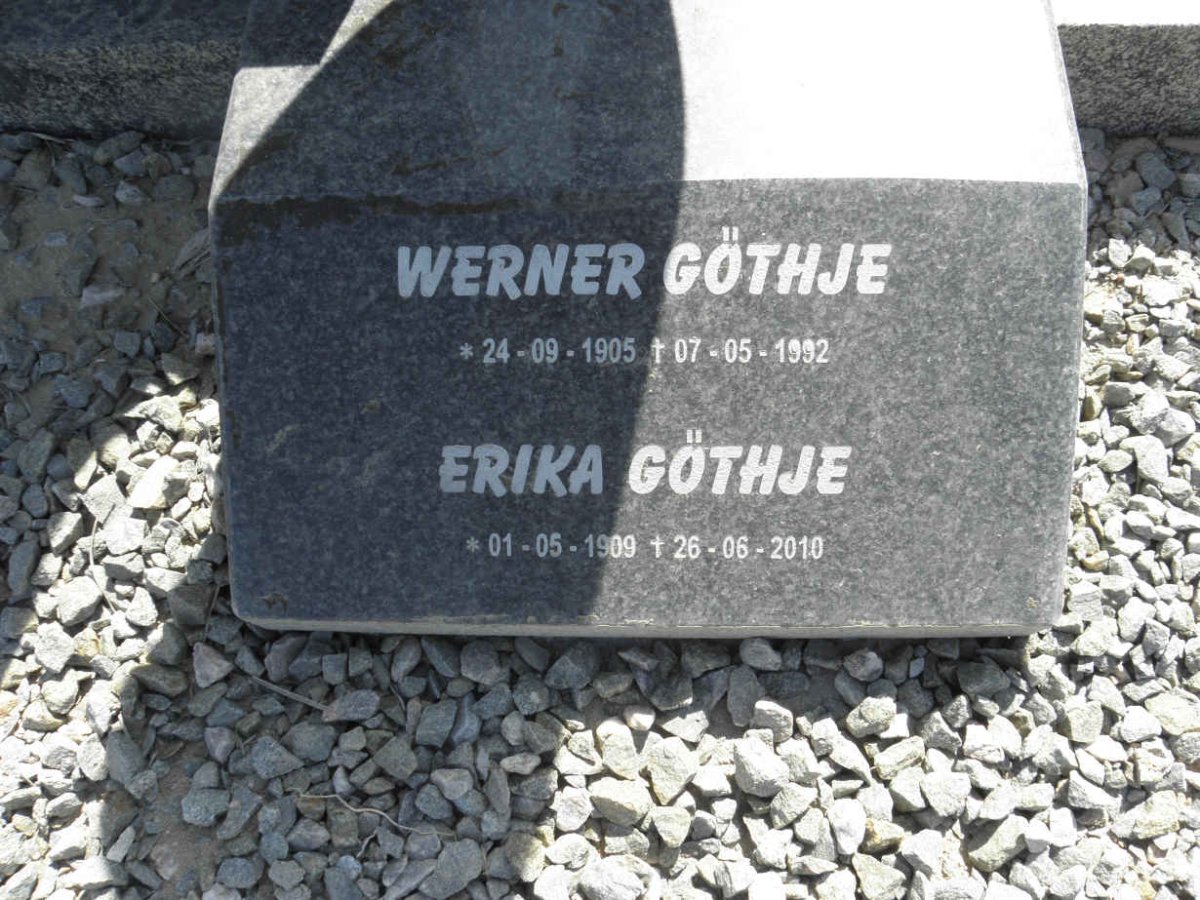 GÖTHJE Werner 1905-1992 &amp; Erika 1909-2010