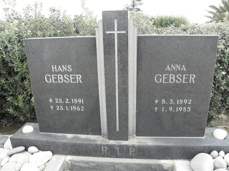 GENSER Hans 1891-1962 &amp; Anna 1892-1985