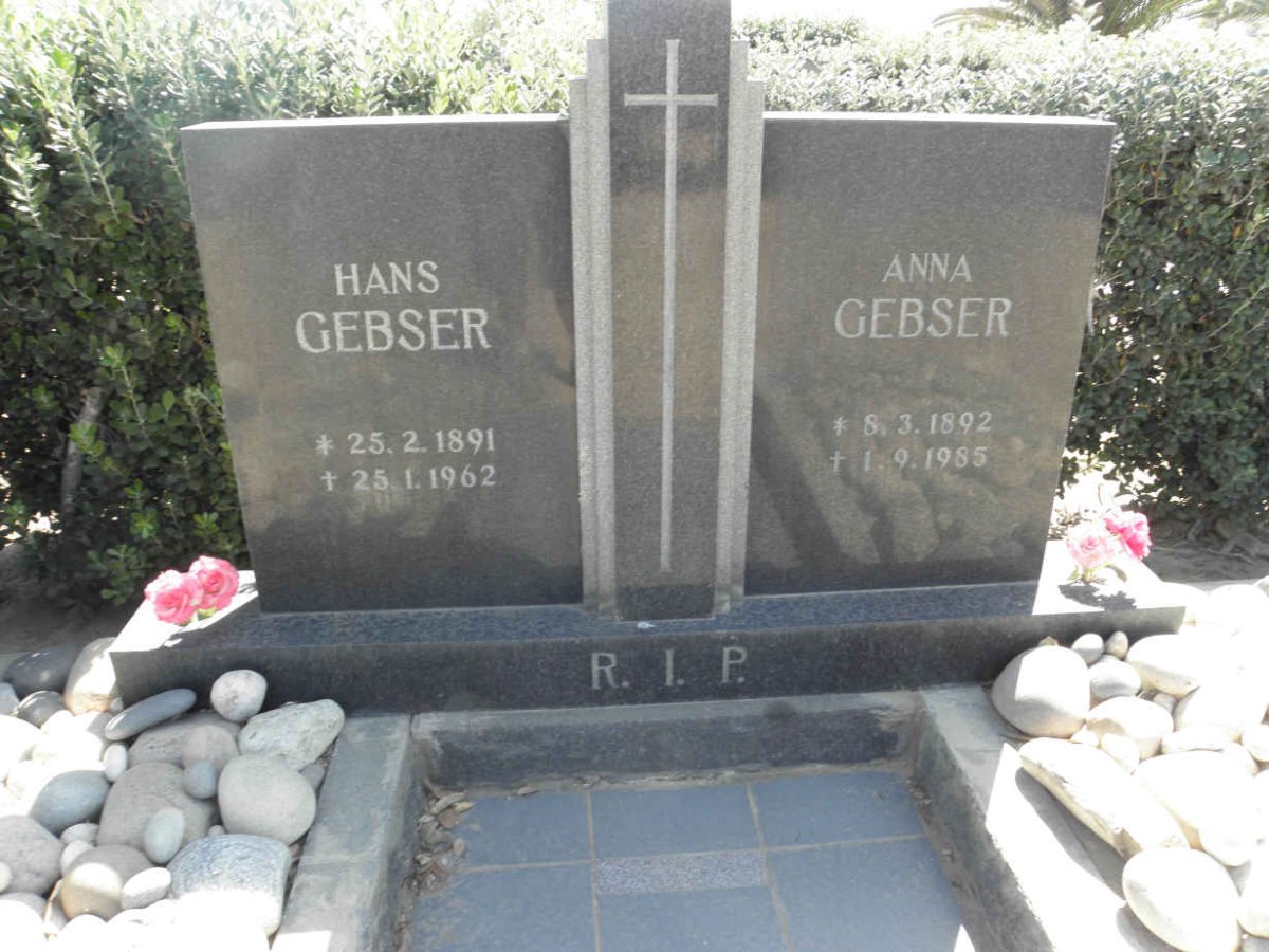 GEBSER Hans 1891-1962 &amp; Anna 1892-1985
