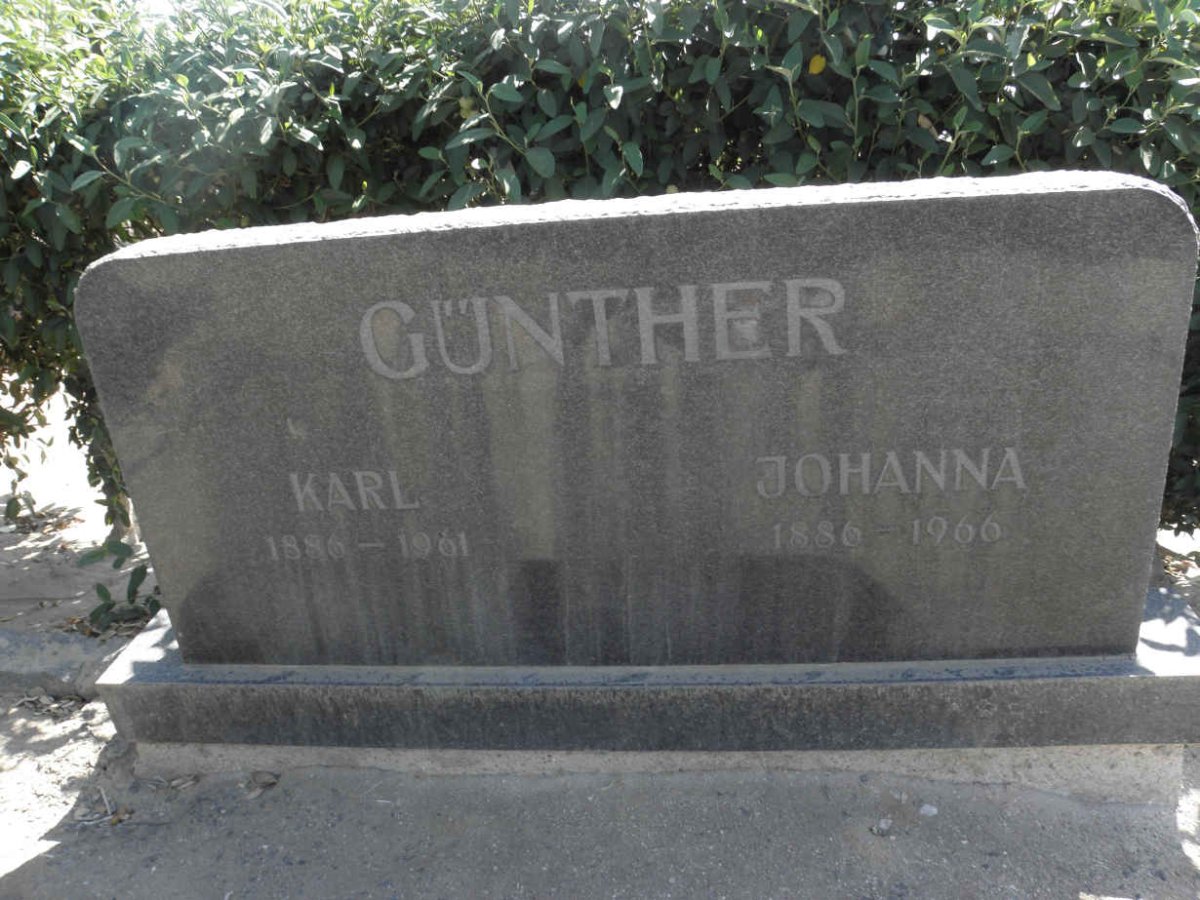 GÜNTHER Karl 1886-1961 &amp; Johanna 1886-1966