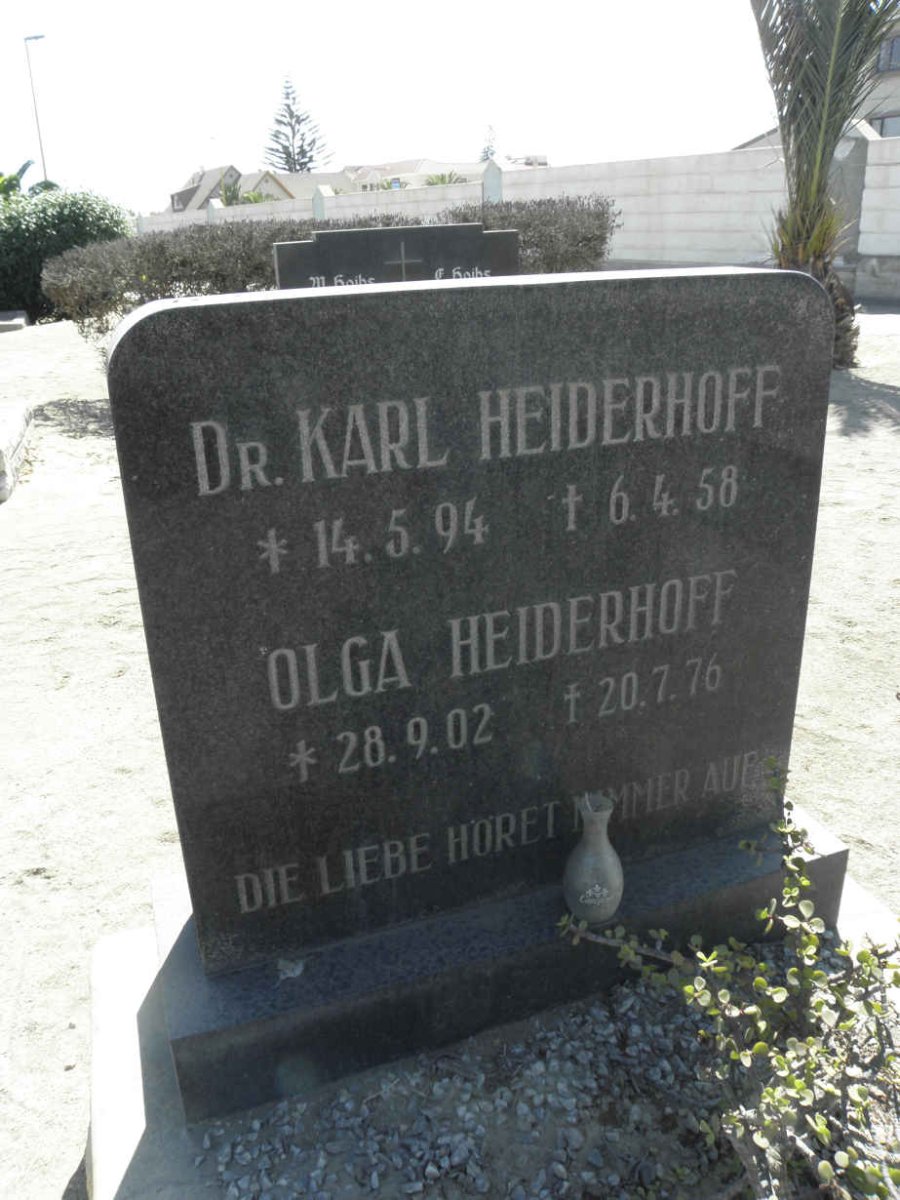 HEIDERHOFF Karl 1894-1958 &amp; Olga 1902-1976