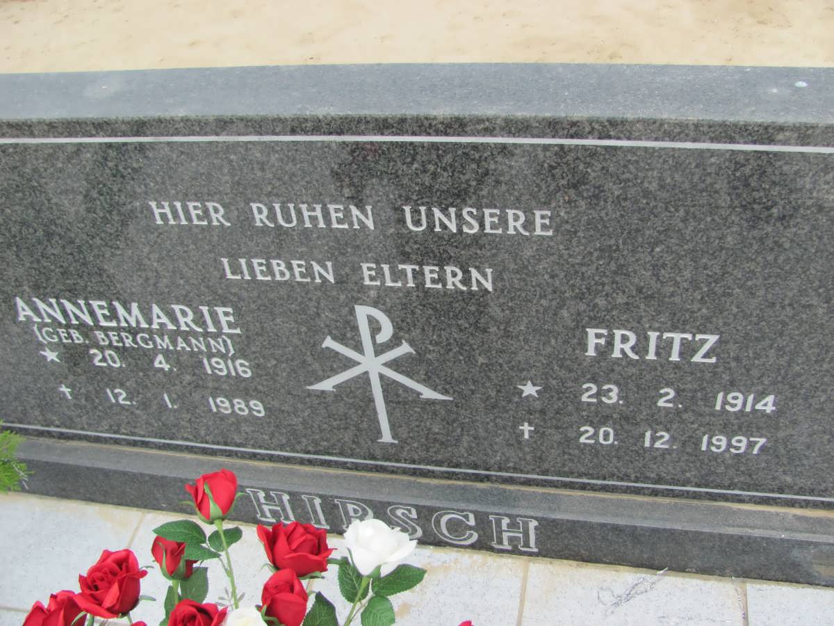 HIRSCH Fritz 1914-1997 &amp; Annemarie BERGMANN 1916-1989