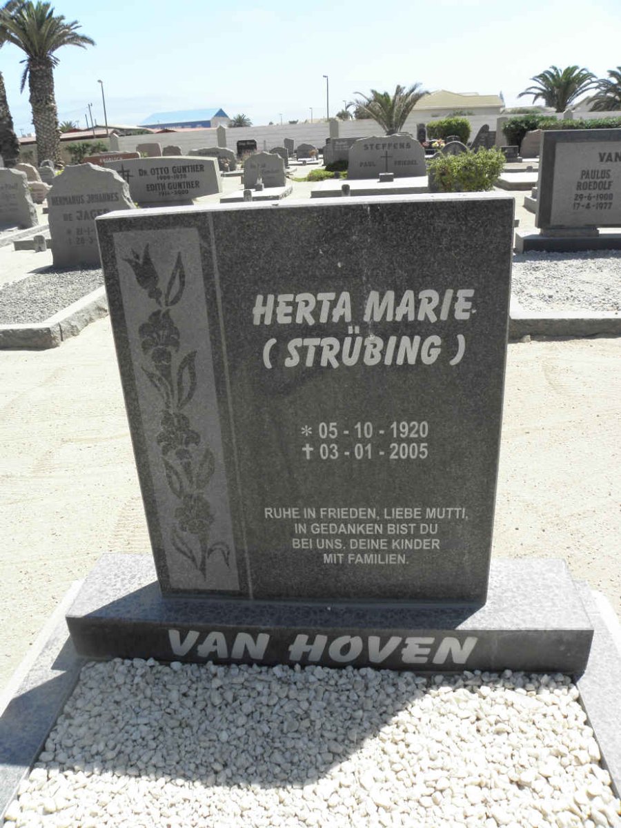 HOVEN Herta Marie, van nee STRÜBING 1920-2005 