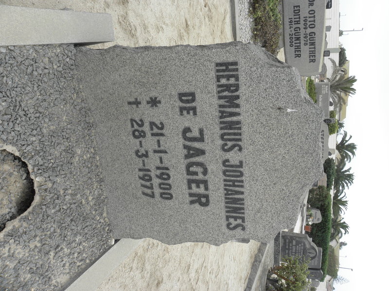 JAGER Hermanus Johannes, de 1900-1977