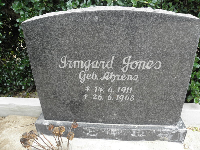 JONES Irmgard nee AHRENS 1911-1968