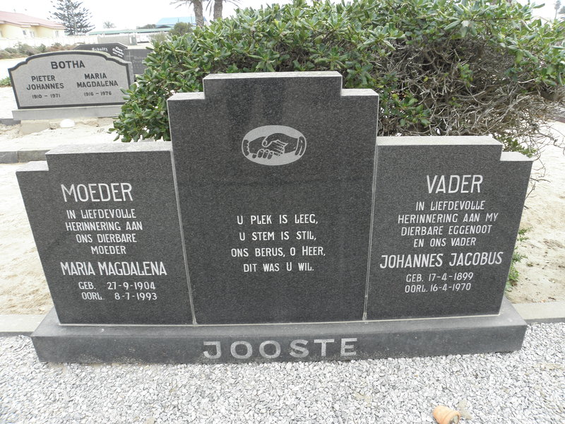 JOOSTE Johannes Jacobus 1899-1970 &amp; Maria Magdalena 1904-1993
