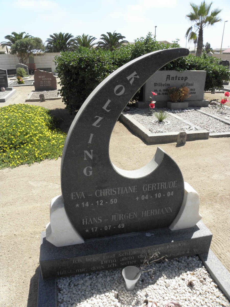 KOLZING Hans-Jurgen Hermann 1949- &amp; Eva-Christine Gertrude 1950-2004 