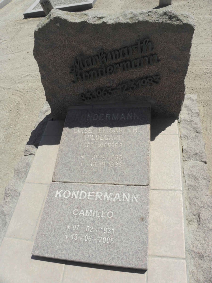 KONDERMANN Camillo 1931-2005 &amp; Luise Elisabeth Hildagard MENGES 1933-1995 :: KONDERMANN Markwarth 1963-1983