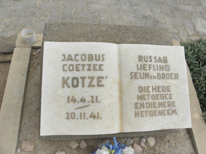 KOTZE Jacobus Coetzee 1921-1941