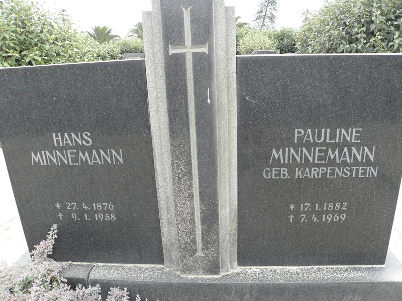 MINNEMANN Hans 1876-1958 &amp; Pauline KARPENSTEIN 1882-1969