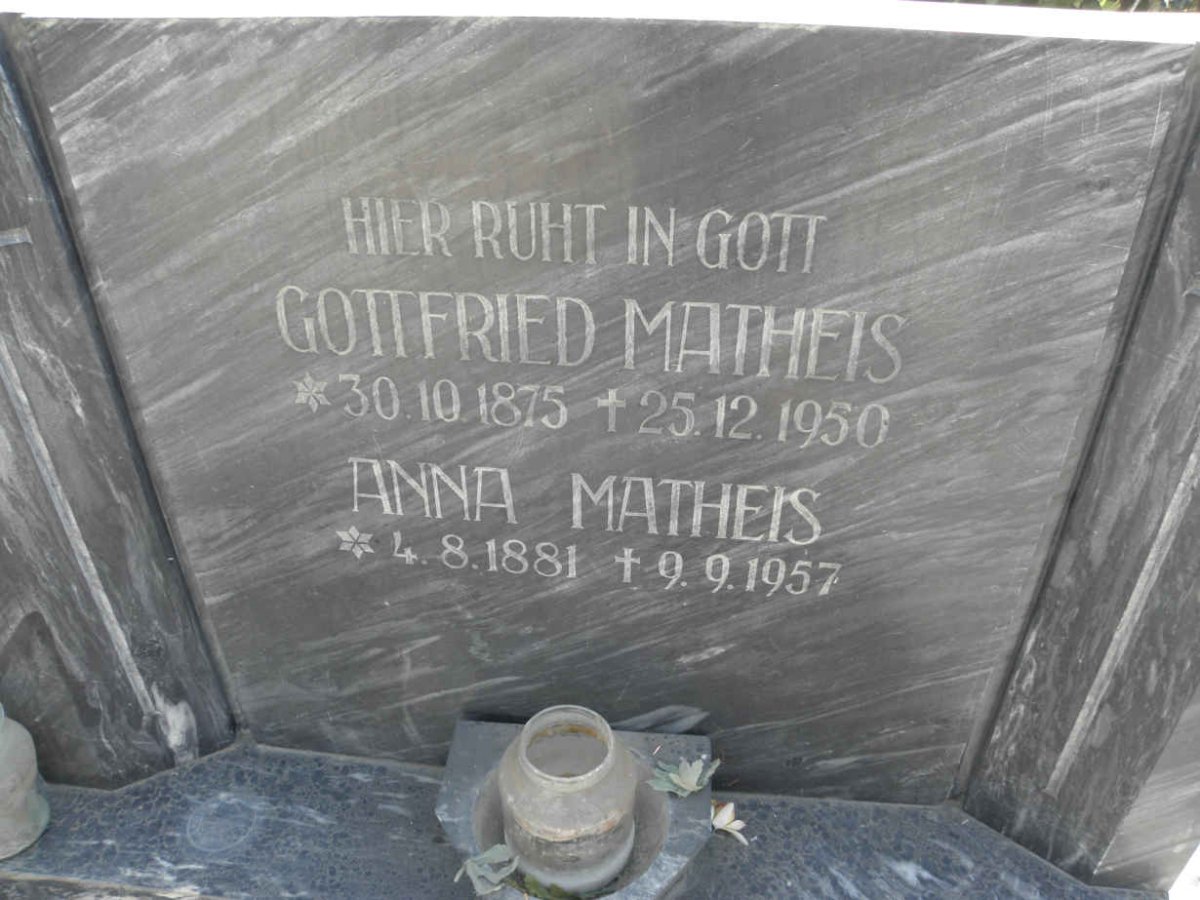 MATHEIS Gottfried 1875-1950 &amp; Anna 1881-1957