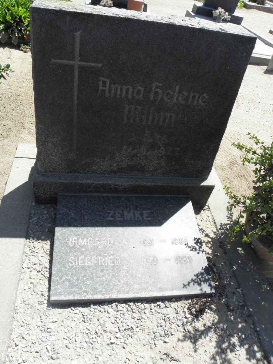 MIHM Anna Helene 1887-1977 :: ZEMKE Siegfried 1913-1990 &amp; Irmgard 1921-1985