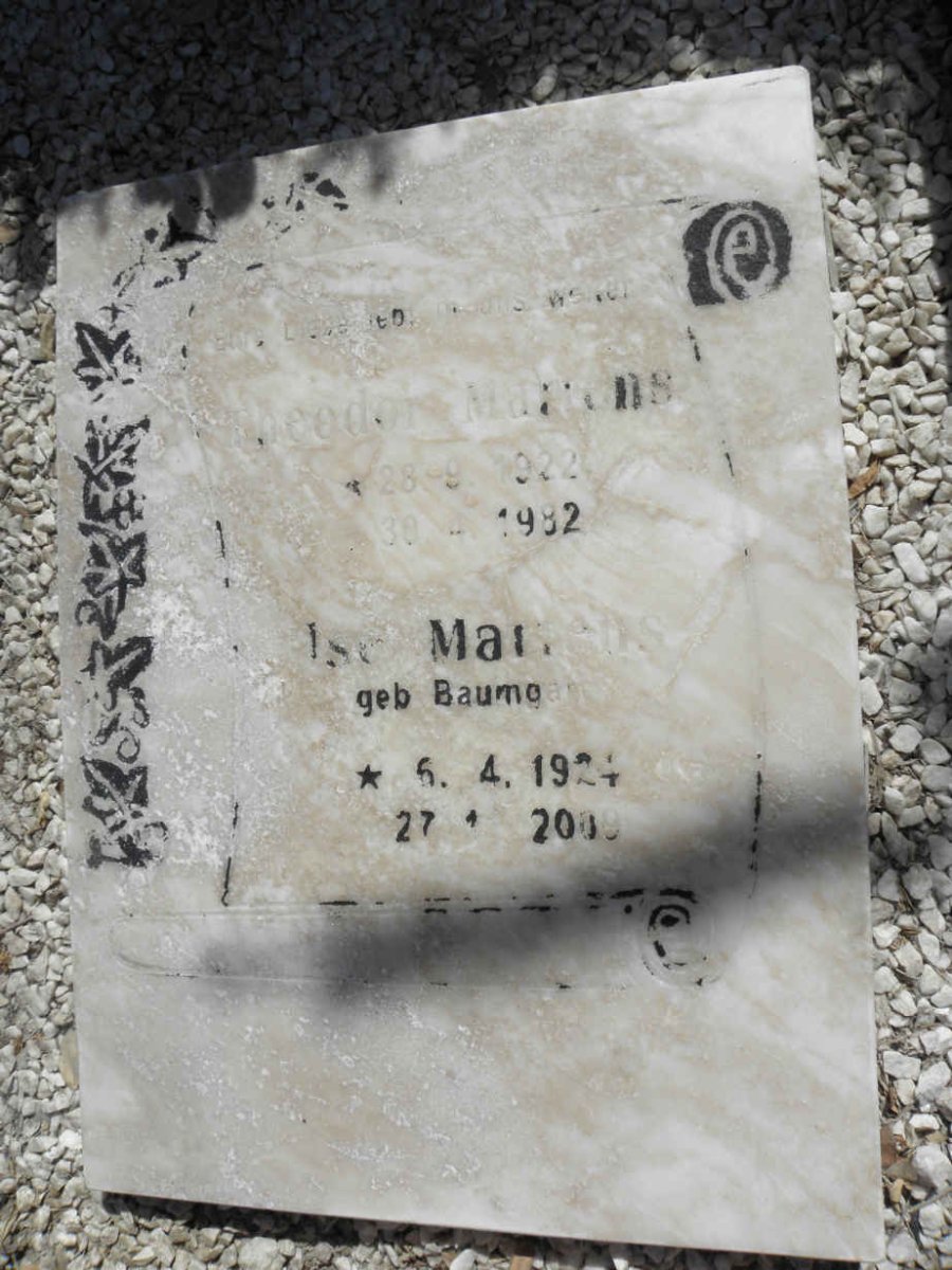 MARTENS Theodor 1922-1982 &amp; Ilse BAUMGART 1924-2009