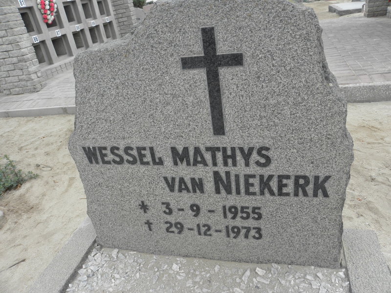 NIEKERK Wessel Mathys, van 1955-1973