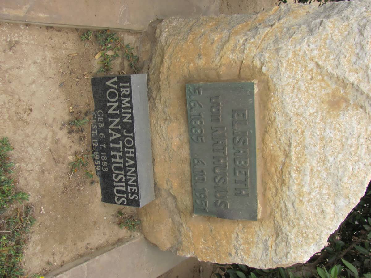 NATHUSIUS Irmin Johannes, von 1883-1959 &amp; Elisabeth 1885-1951