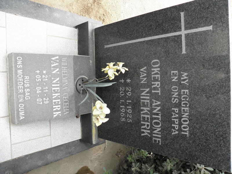 NIEKERK Okert Antonie, van 1925-1968 &amp; Wilhelmina Cecelia 1929-2007