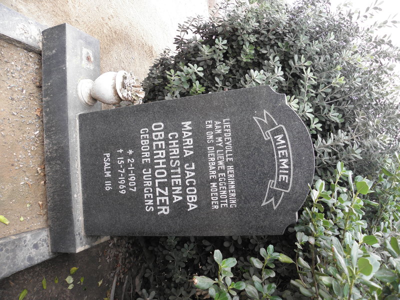 OBERHOLZER Maria Jacoba Christiena nee JURGENS 1907-1969