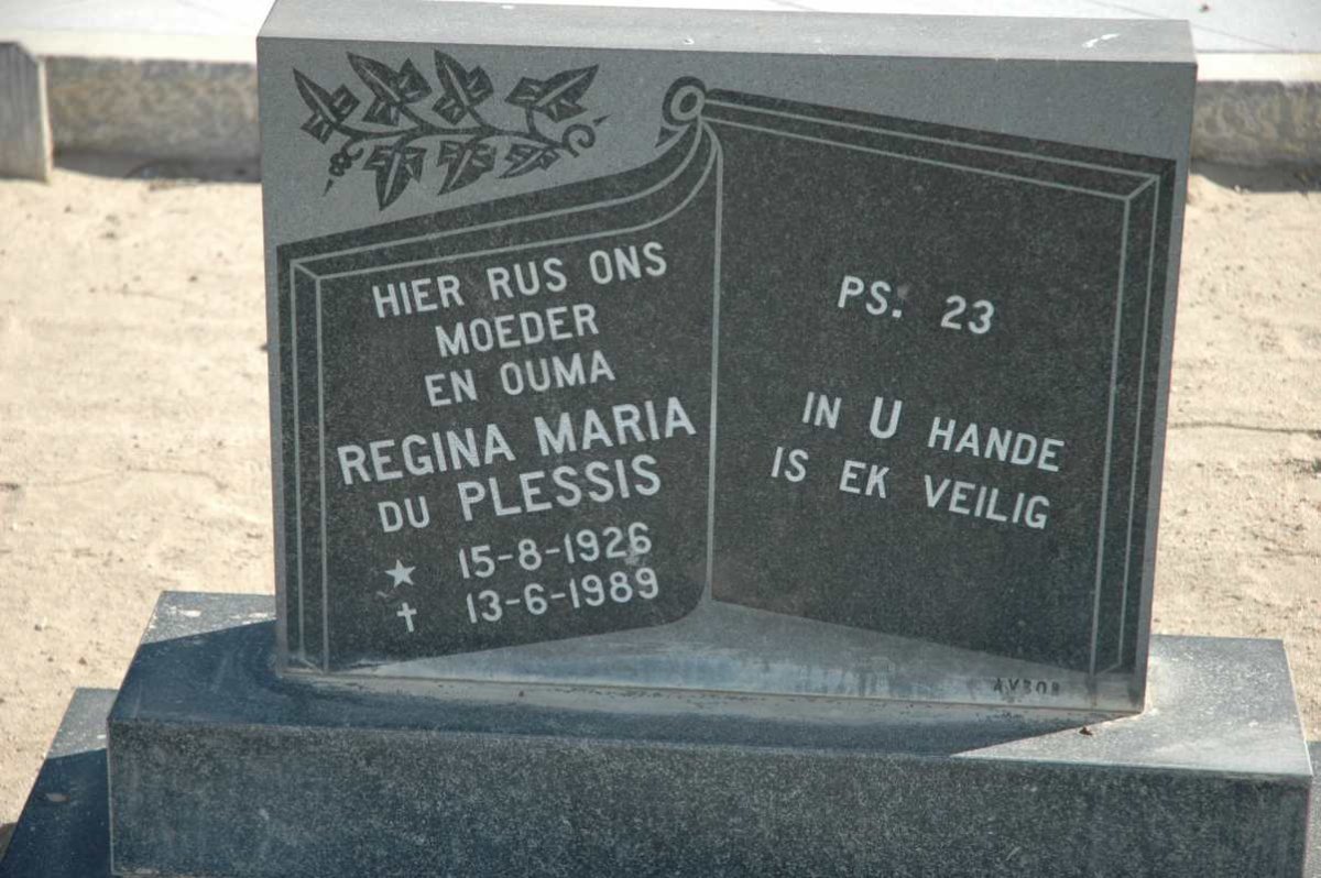 PLESSIS Regina Maria, du 1926-1989