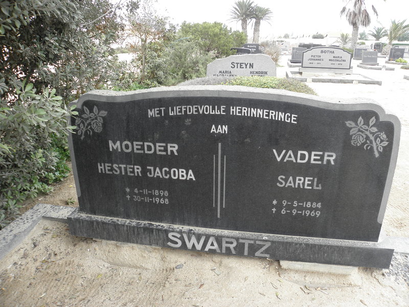 SWARTZ Sarel 1884-1969 &amp; Hester Jacoba 1898-1968