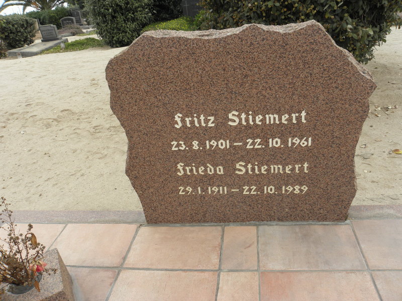 STIEMERT Fritz 1901-1961 &amp; Frieda 1911-1989