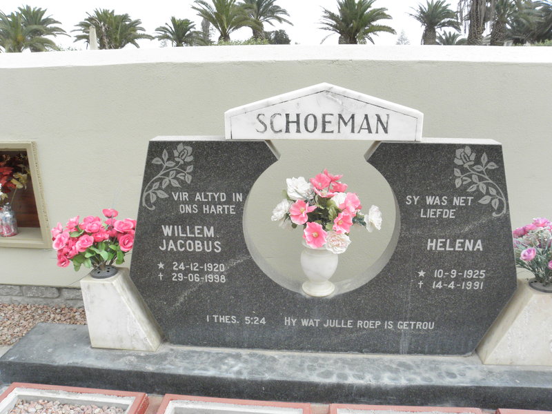SCHOEMAN Willem Jacobus 1920-1998 &amp; Helena 1925-1991
