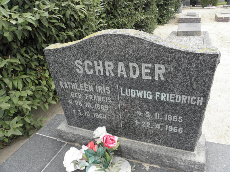 SCHRADER Ludwig Friedrich 1885-1966 &amp; Kathleen Iris FRANCIS 1889-1964