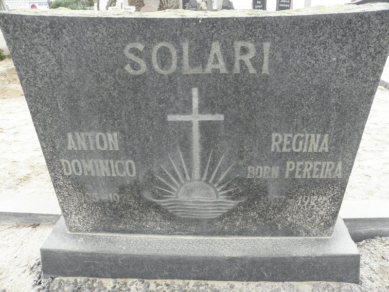 SOLARI Anton Domingo 1905-197? &amp; Regina PEREIRA 1907-1979
