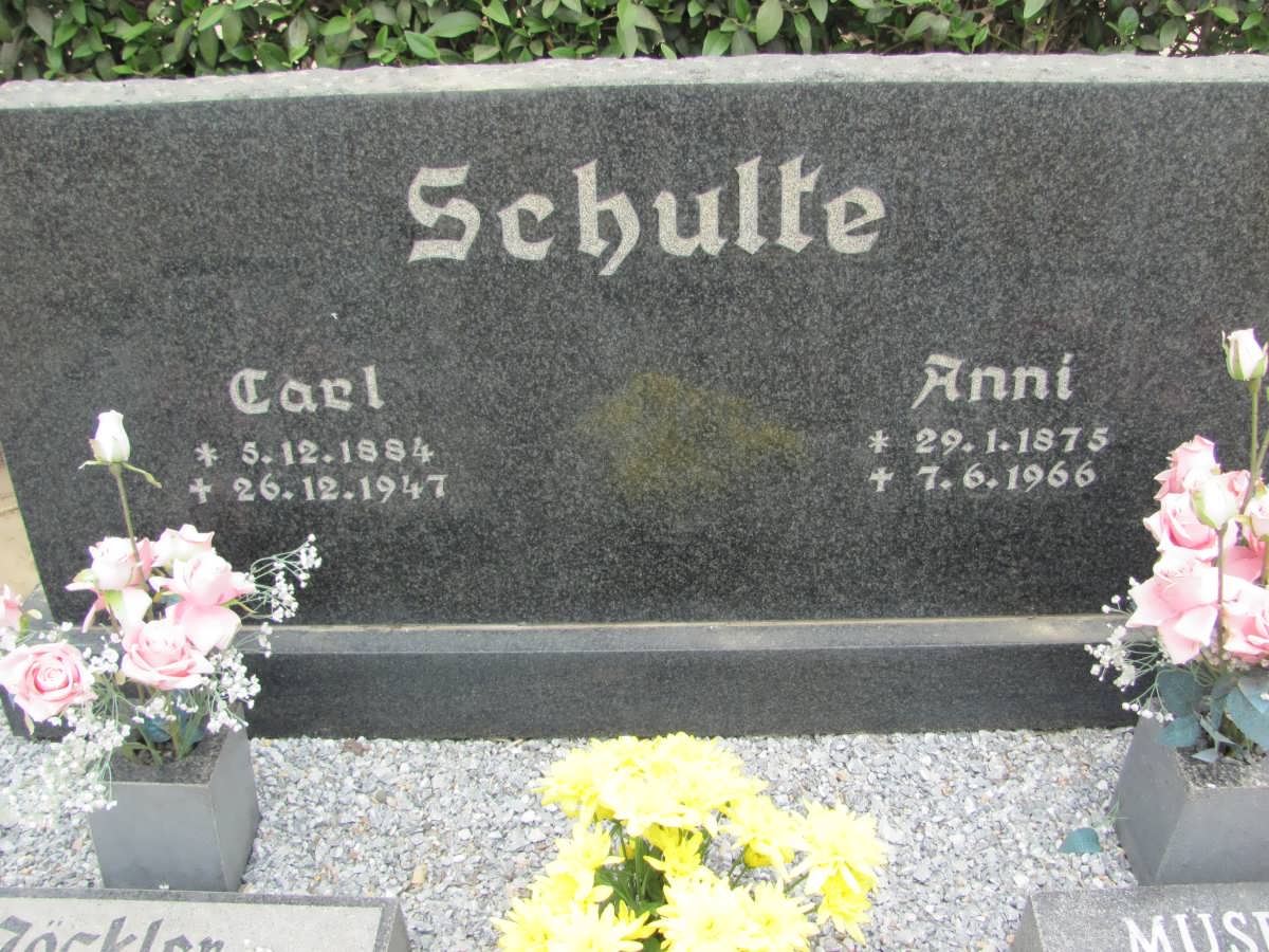 SCHULTE Carl 1884-1947 &amp; Anni 1875-1966
