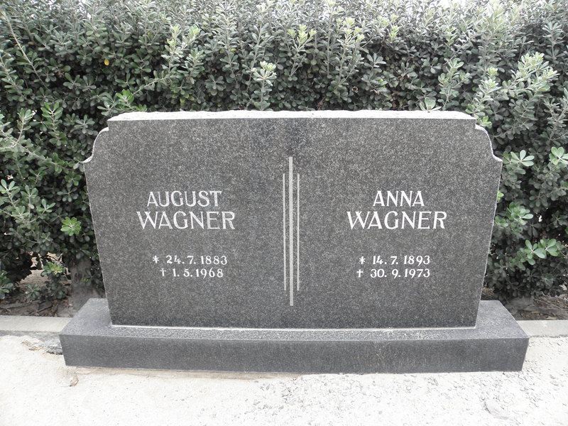 WAGNER August 1883-1968 &amp; Anna 1893-1973
