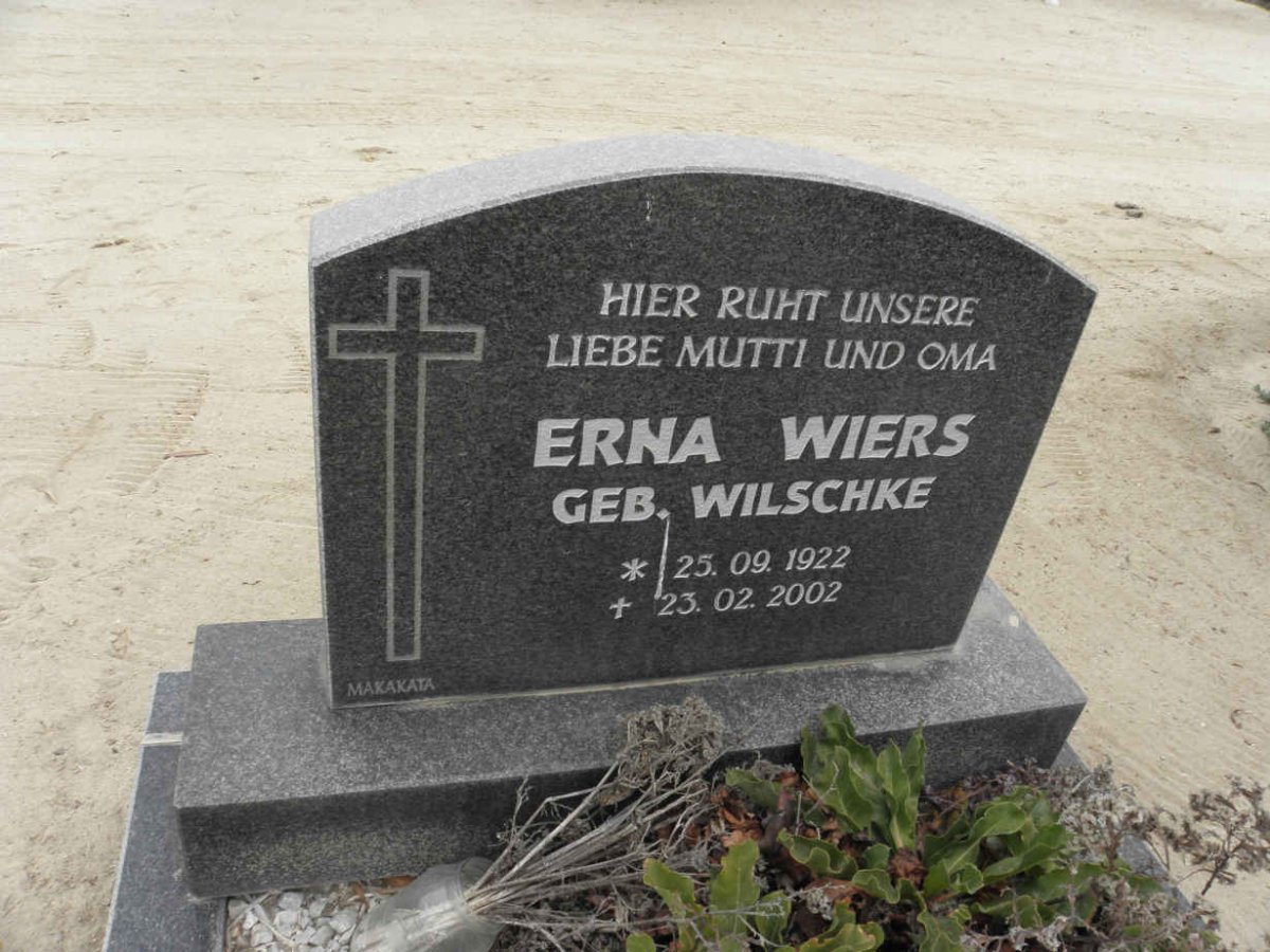 WIERS Erna nee WILSCHKE 1922-2002