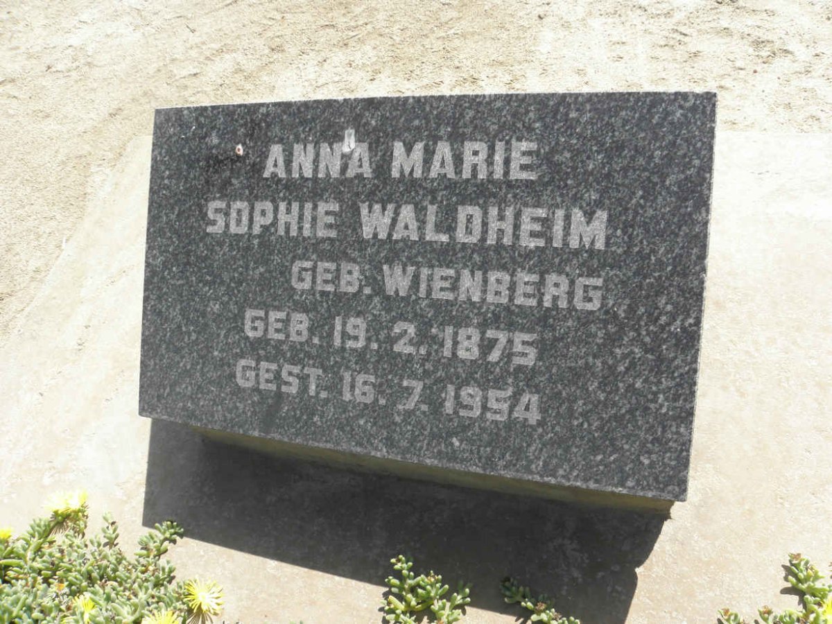 WALDHEIM Anna Marie Sophie nee WIENBERG 1875-1954