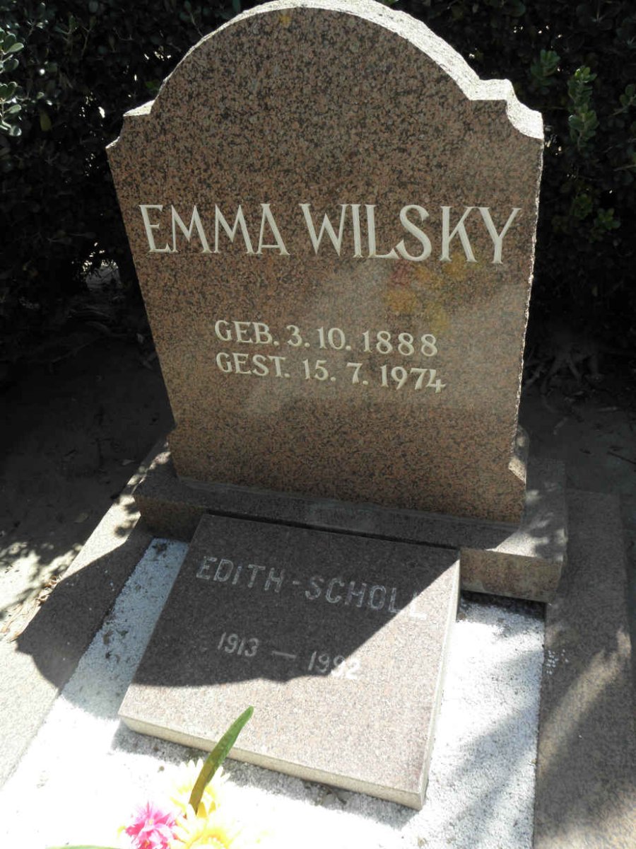 WILSKY Max 1888-1967 &amp; Emma 1888-1974 :: SCHOLL Edith 1913-1992