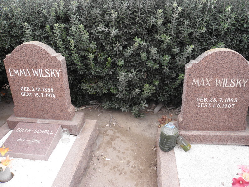WILSKY Max 1888-1967 &amp; Emma 1888-1974 : SCHOLL Edith 1913-1992