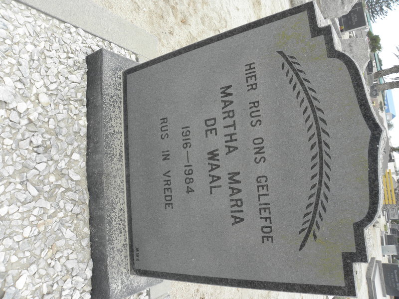 WAAL Hendrik, de 1900-1971 &amp; Martha Maria 1916-1984