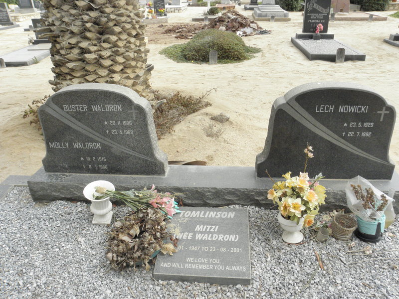 WALDRON Buster 1906-1968 &amp; Molly 1915-1986 :: TOMLINSON Mitzi nee WALDRON 1947-2001 :: NOWICKI Lech 1929-1992