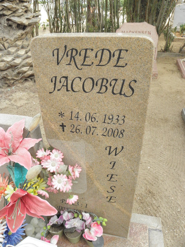 WIESE Vrede Jacobus 1933-2008