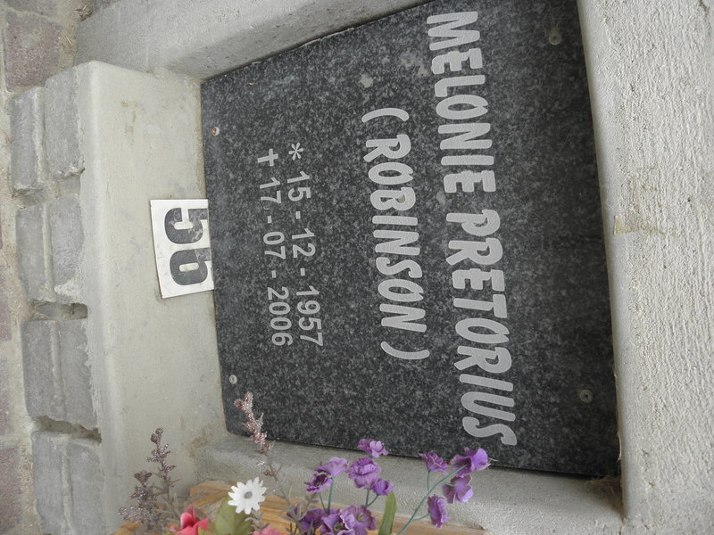 PRETORIUS Melonie nee ROBINSON 1957-2006