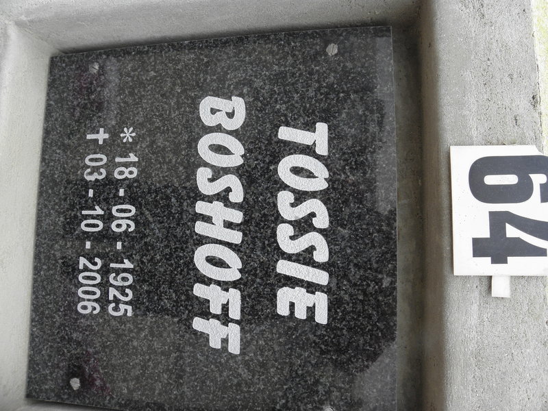 BOSHOFF Tossie 1925-2006