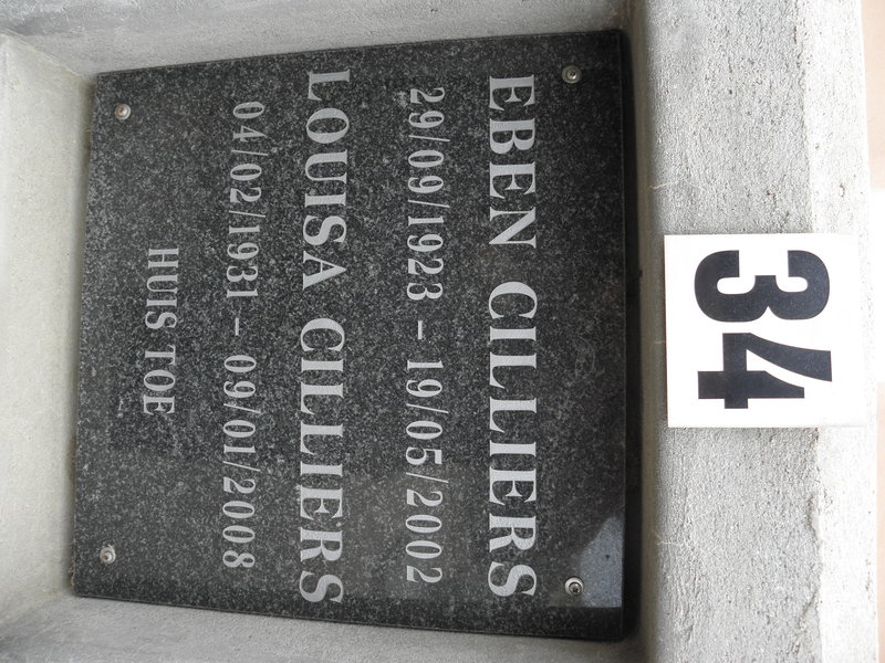 CILLIERS Eben 1923-2002 &amp; Louisa 1931-2008