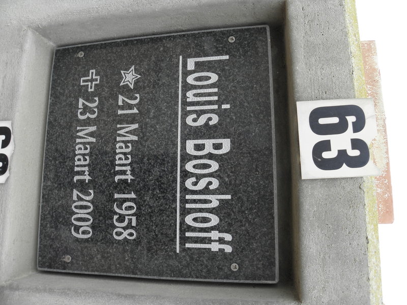 BOSHOFF Louis 1958-2009