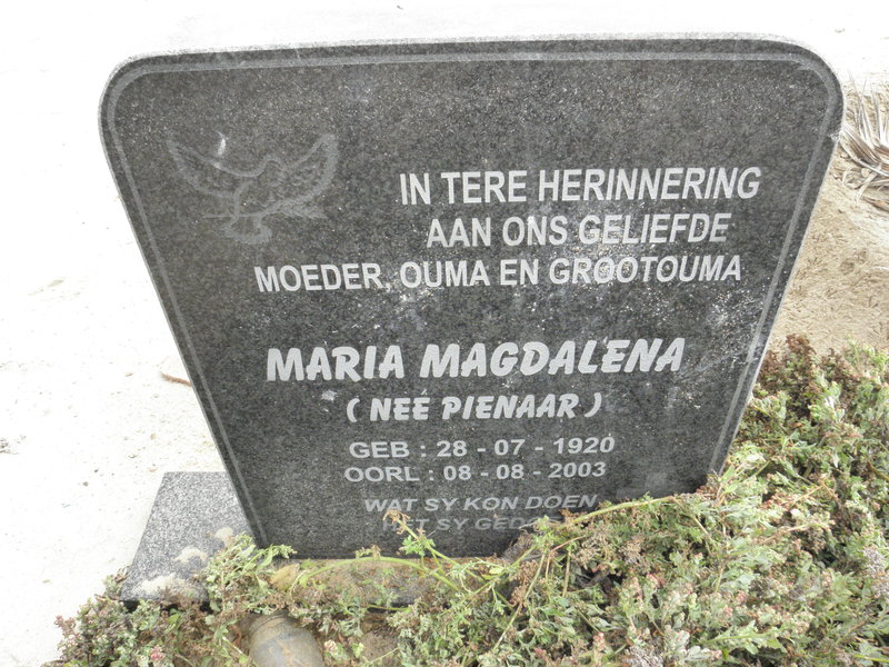 ? Maria Magdalena nee PIENAAR 1920-2003